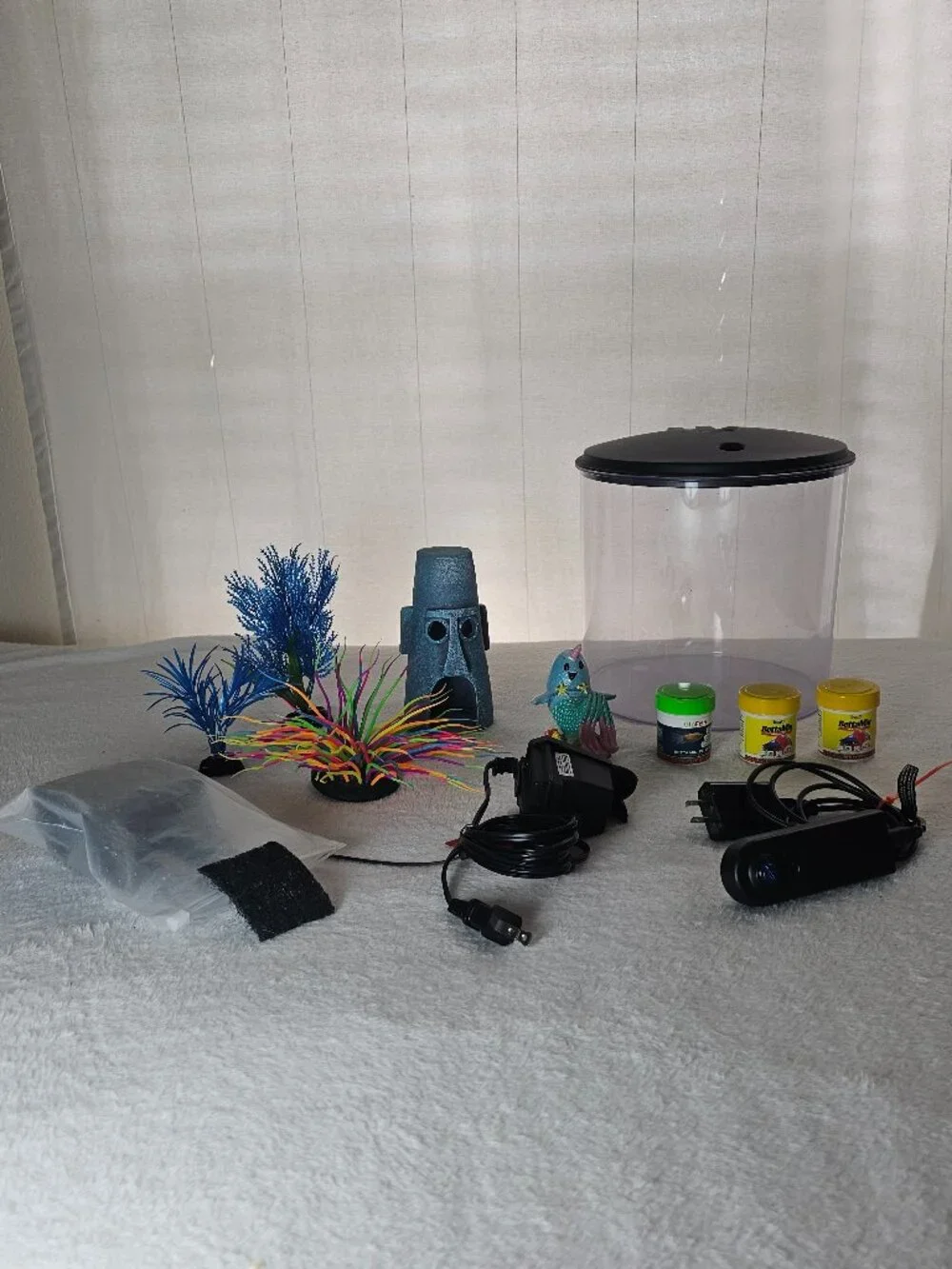 360 View Aquarium Kit with Multiple Colors LED Lighting and Power Filter
